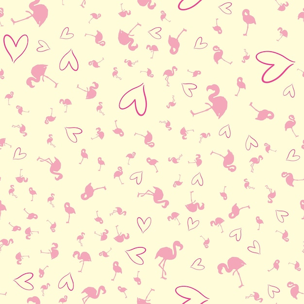 Vektor flamingo nahtloses muster auf polka dots hintergrund flamingo-vektor-hintergrunddesign für stoff und dekor