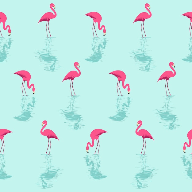 Flamingo und wasser-sommer-muster