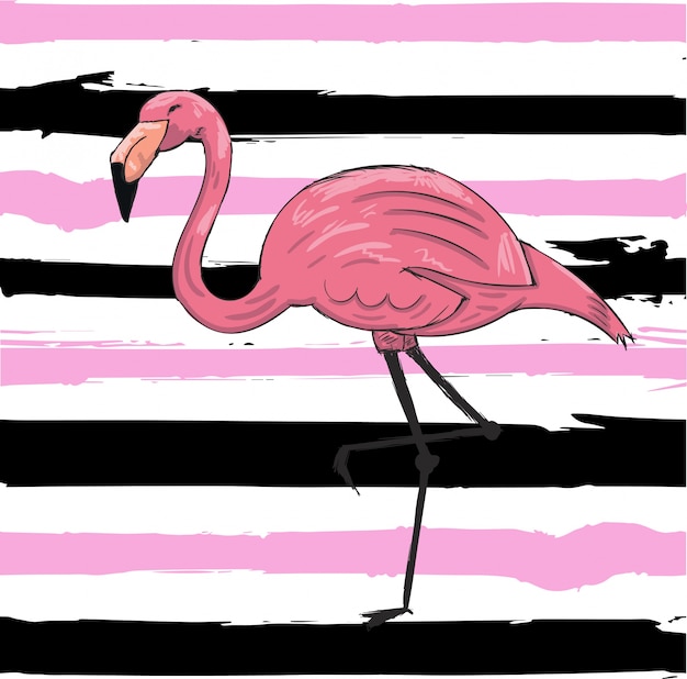 Flamingoträume, gekritzelgraphik, illustration für kinder