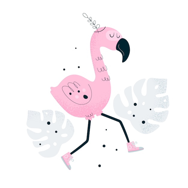 Flamingovogel im sommerdschungel