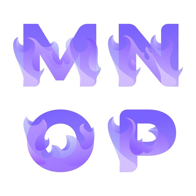 Flammenbeschriftungs-Monogramm-Logogradient MNOP