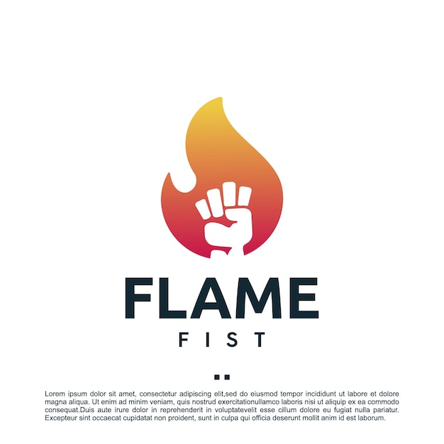 Flammenfaust, freiheit, logo-design-vorlage