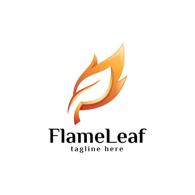 Flammenfeuer und naturblattlogo