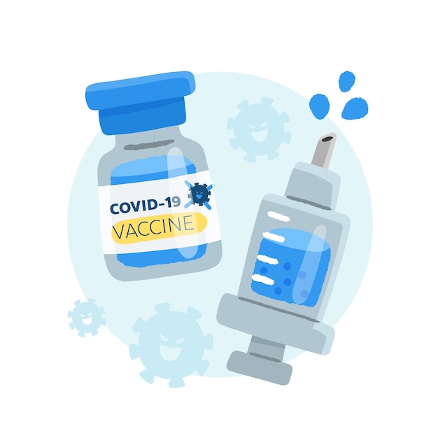 flasche covid 19-impfstoff und spritze zur injektion