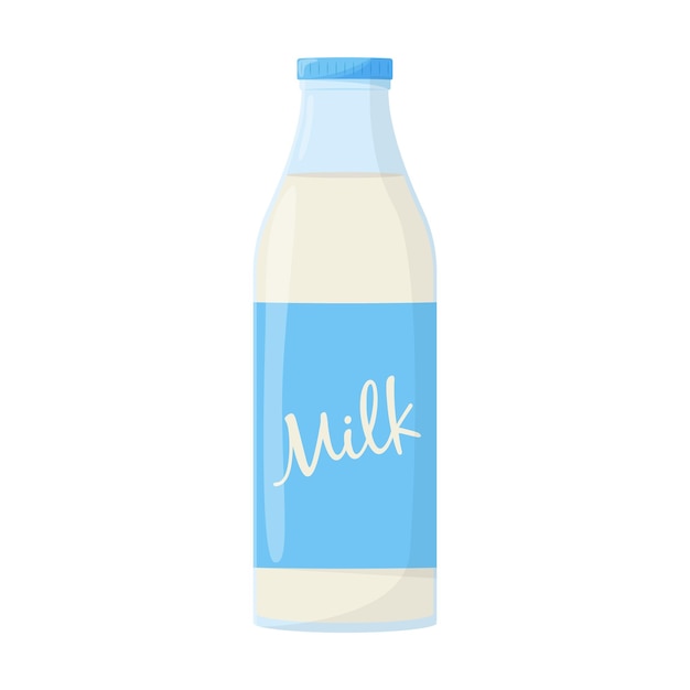 Flasche Milch Elemente für Design landwirtschaftliche Produkte gesunde Lebensmittel Flache Vektorillustration