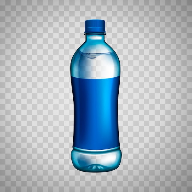 Vektor flasche mit blauem etikett