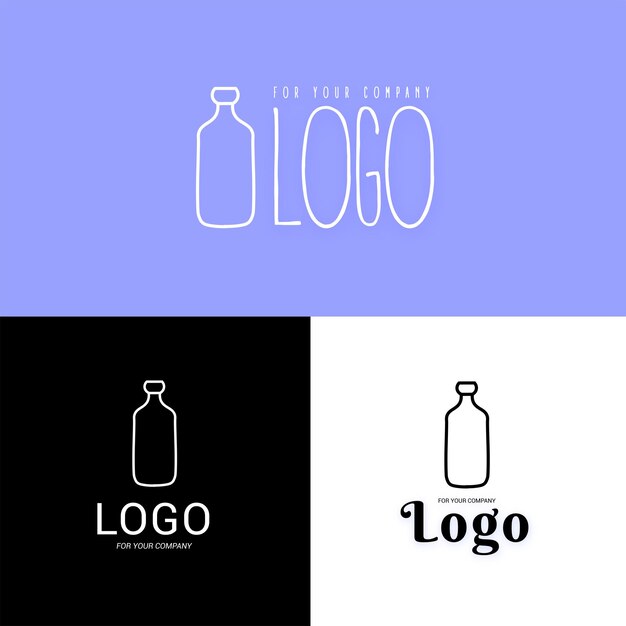 Flaschenlogo wasserlogo flaschensymbol für webdesign oder unternehmen isolierte vektorillustration eps ai