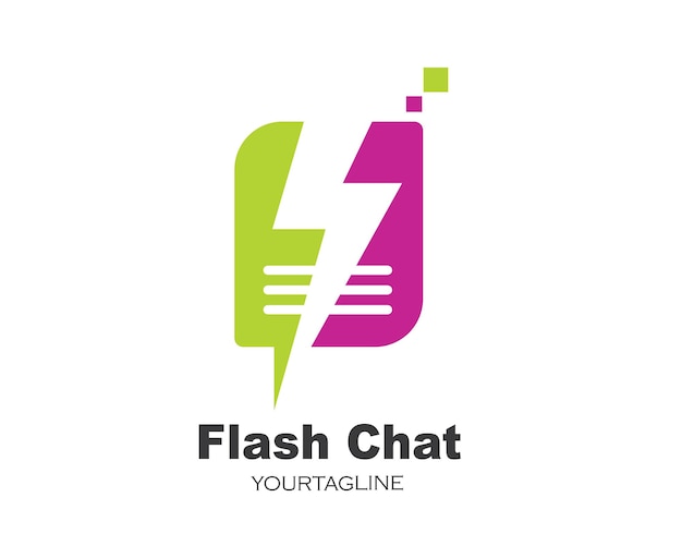 Flash-chat-nachricht logo symbol vektor illustration design