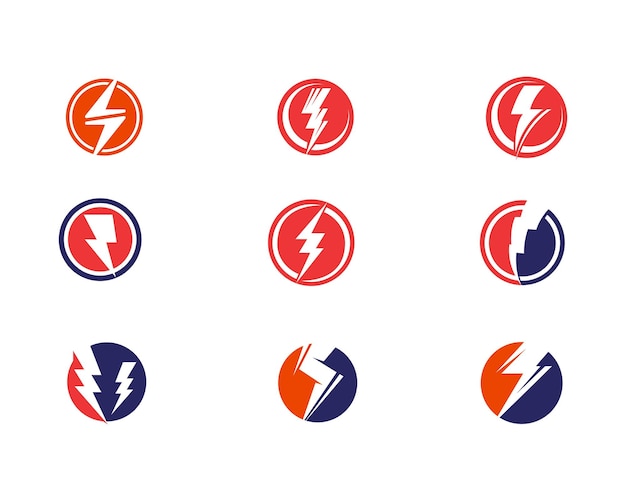 Flash-power-donnerkeil-icons-vektor