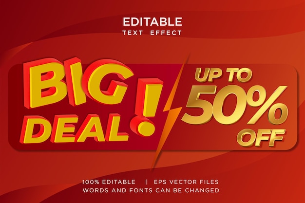 Flash sale banner big deal editierbarer texteffekt