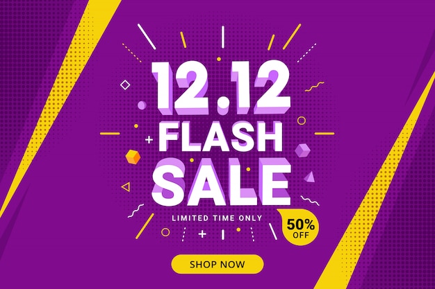 Flash sale banner design mit rabattangebot für promotion