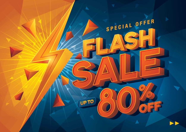 Flash sale banner template design sonderangebot rabatt 80 rabatt shopping promotion poster design