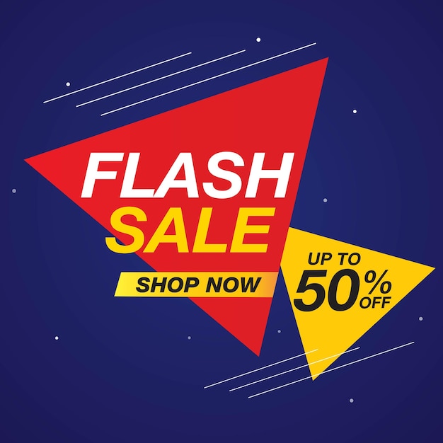 Flash sale banner vektor vorlagendesign