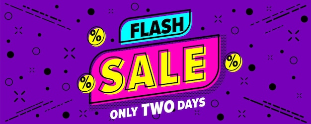 Flash-sale-promo-header-banner mit angebot für nur zwei tage