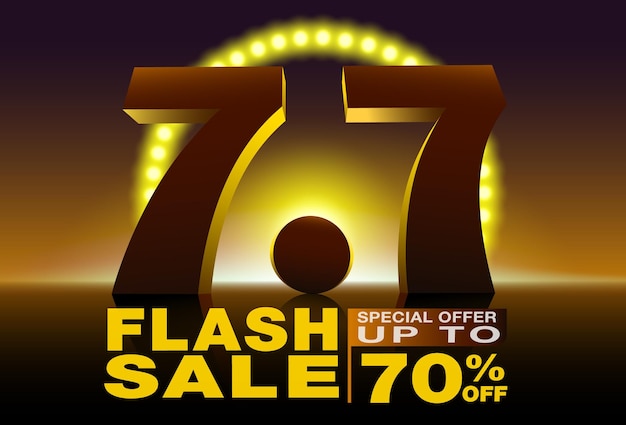 Vektor flash sale template design big sale promotion auf stufe 77 mit hintergrundbeleuchtung