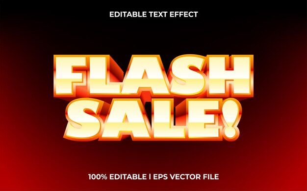 Flash-Sale-Texteffekt, bearbeitbares Video-Cover und Bannertext-Stil, 3D-Typografie-Vorlage