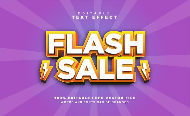 Flash sale texteffekt kostenloser eps vektor