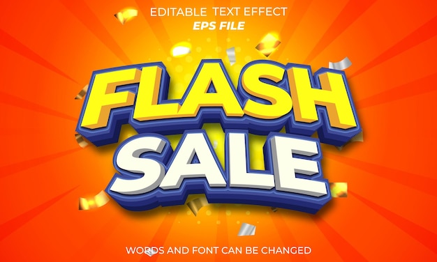Flash-Sale-Texteffekt-Schriftart, bearbeitbare Typografie, 3D-Textvektorvorlage