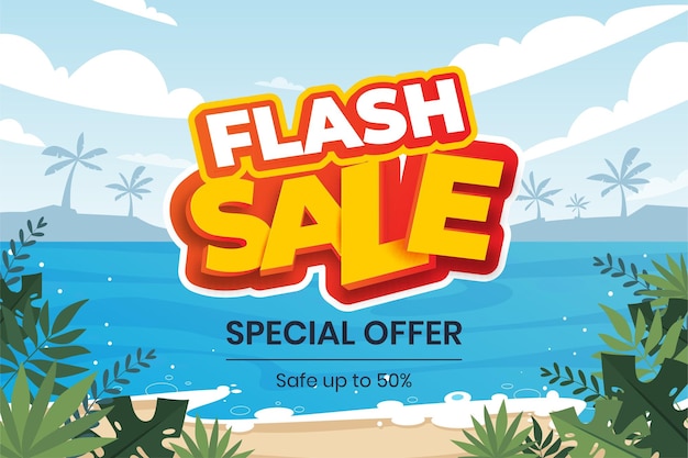 Vektor flash-shopping-poster oder banner mit text flash-sales-banner-vorlage für soziale medien