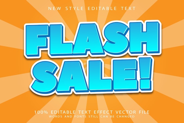 Flash-Verkauf bearbeitbarer Texteffekt prägen Cartoon-Stil