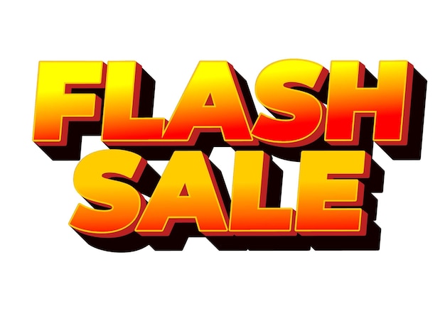 Flash-Verkauf Text-Effekt im 3D-Stil für die digitale oder Pint-Promotion
