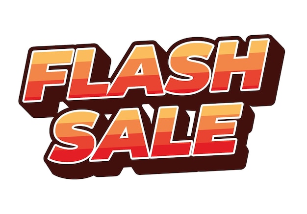 Flash-Verkauf Text-Effekt im 3D-Stil für die digitale oder Pint-Promotion