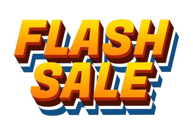 Flash-Verkauf Text-Effekt im 3D-Stil für die digitale oder Pint-Promotion