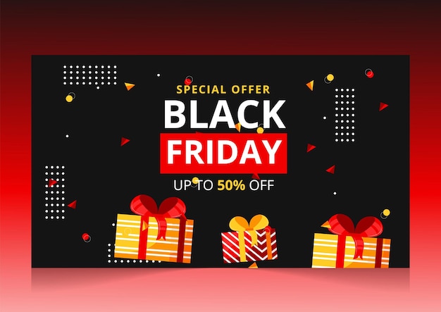 Flash-verkaufsangebot black friday landing page designvorlage