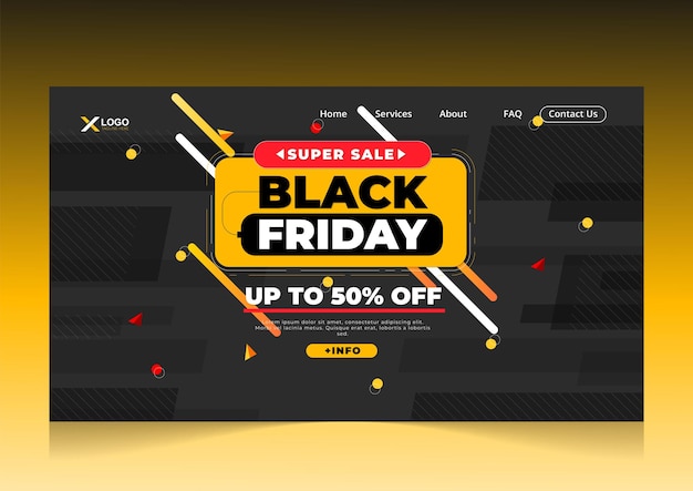 Flash-Verkaufsangebot Black Friday Landing Page Designvorlage