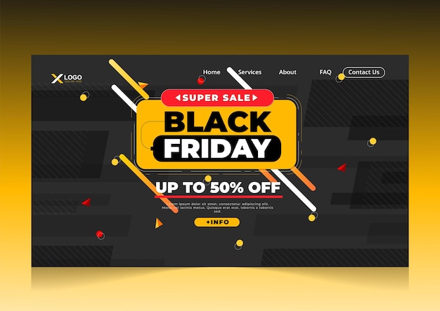 Flash-verkaufsangebot black friday landing page designvorlage