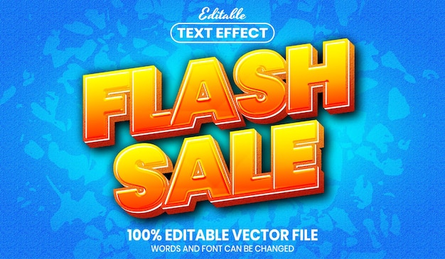 Flash-verkaufstext, bearbeitbarer texteffekt im schriftstil