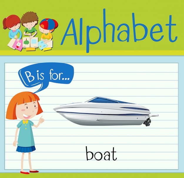 Flashcard buchstabe b ist für boot