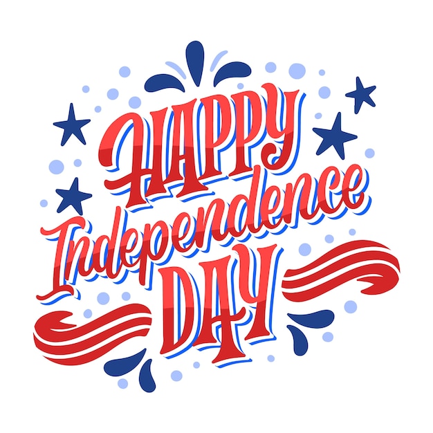 Flat 4th of July Schriftzüge