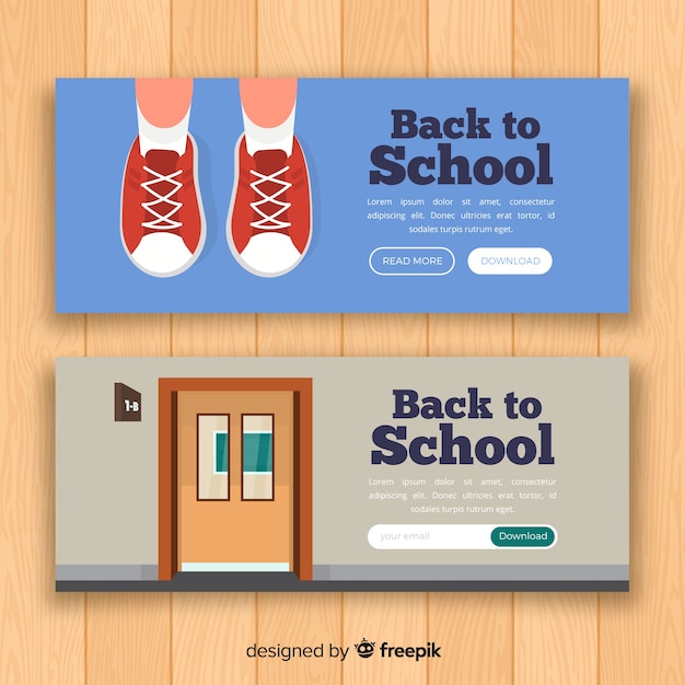 Vektor flat back to school banner