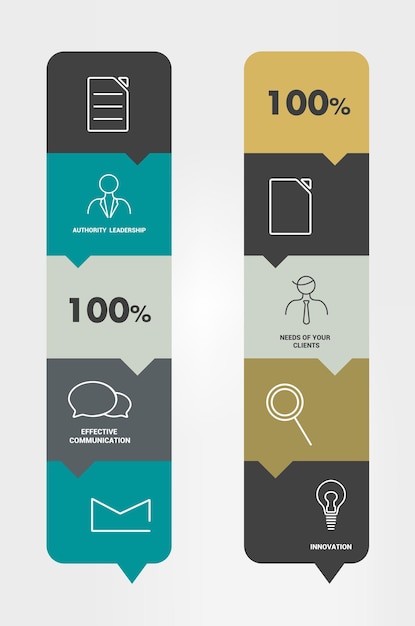 Flat-box-diagramm für infografiken. vektorbanner.