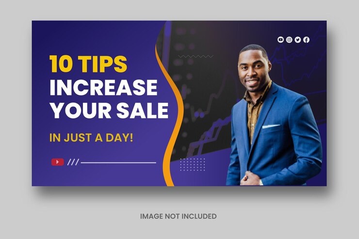 Flat Business Youtube Thumbnail und Corporate Web Banner Premium Vector