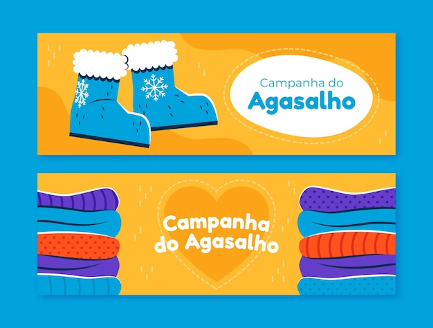 Flat campanha do agasalho horizontale bannerpackung