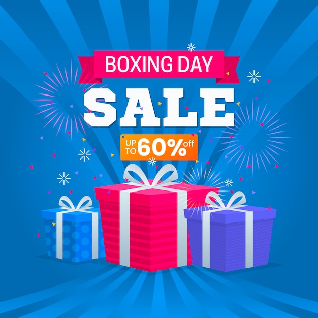 Flat design boxing day sale