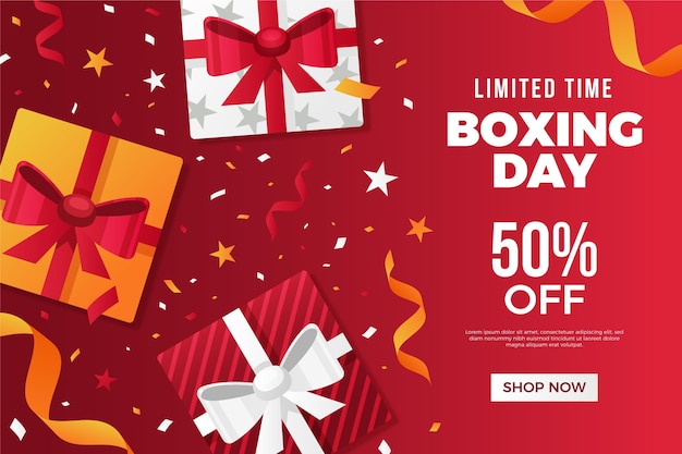 Flat design boxing day sale