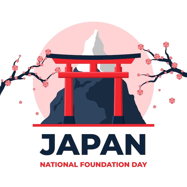 Flat design foundation day japan