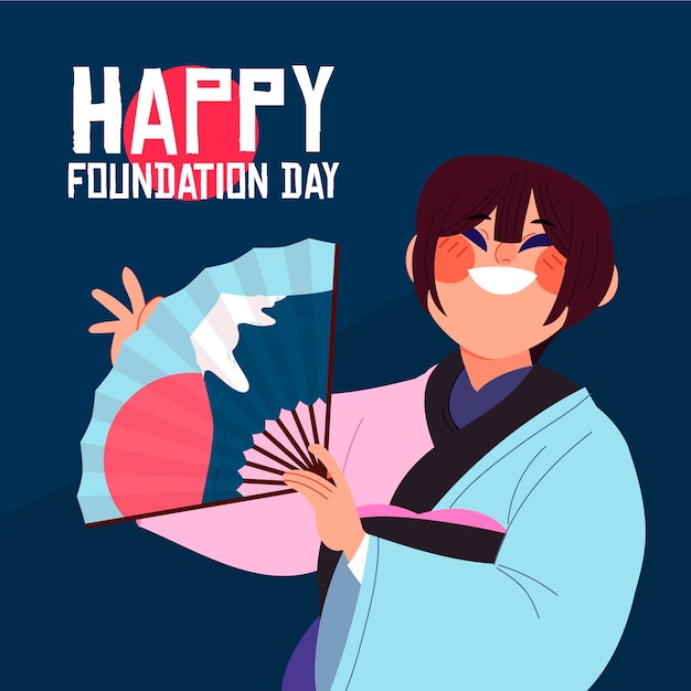 Flat Design Foundation Day Japan