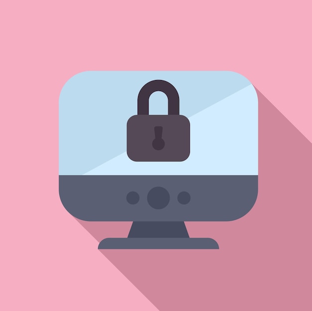 Flat-Design-Symbol der Computersicherheit
