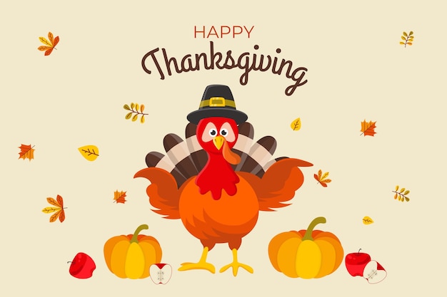 Vektor flat design thanksgiving hintergrund