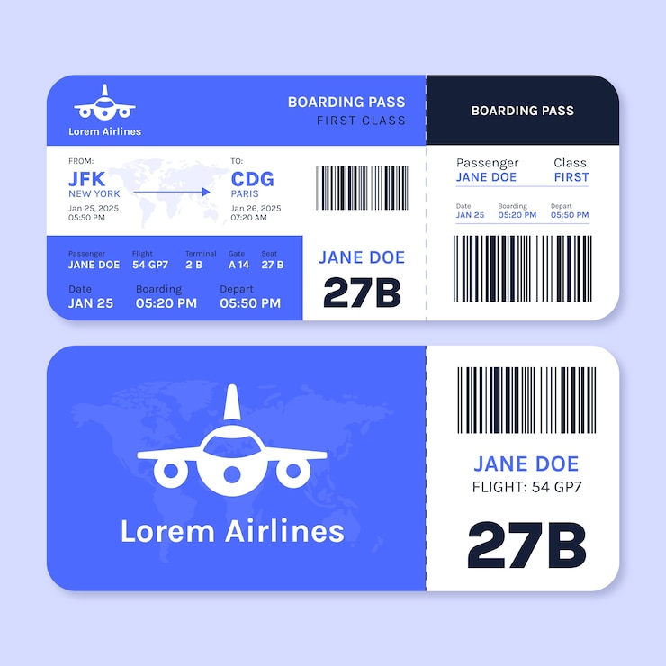 Vektor flat-design-vorlage für bordkarten