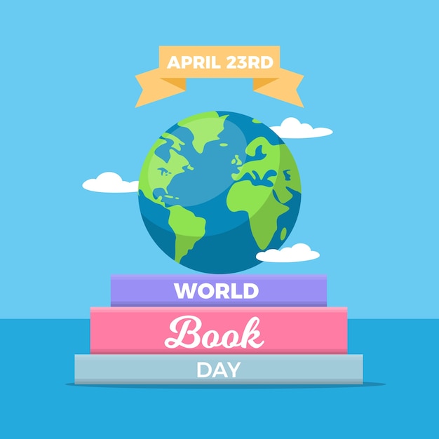 Flat design world book day event