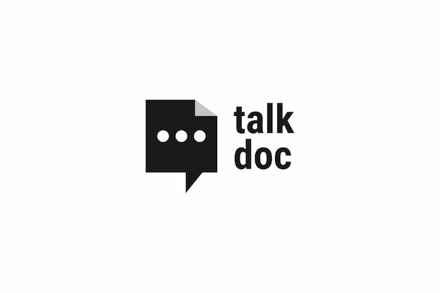 Flat document talk oder chat-logo-design