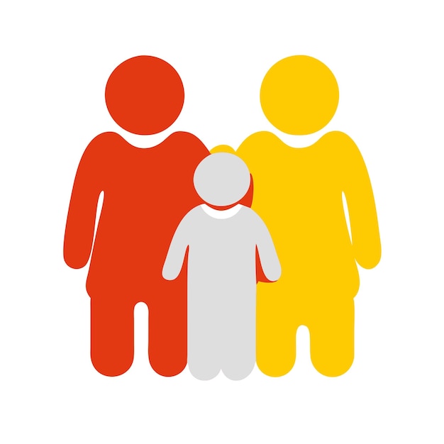 Flat Family Icon PNG durchsichtige Vektorschicht-Illustration