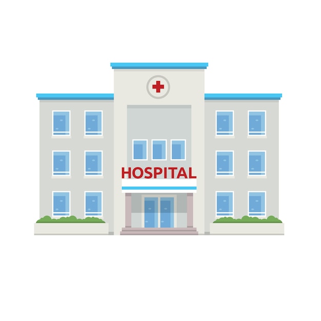 &quot;Flat Hospital Building Illustration&quot;