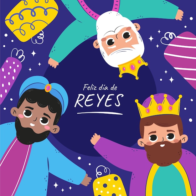 Vektor flat-illustration für reyes magos