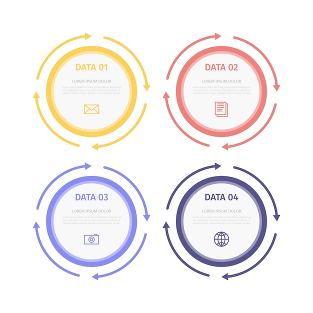 Flat infographische schritte